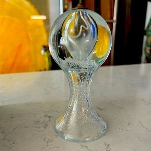 Vintage Hand-blown Bubble Glass Oil Lamp w/wick Retro 1950’s Mid-Century Modern